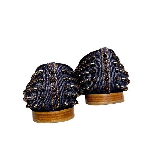 Christian Louboutin Rollerball Navy Blue Denim Spike Flats Loafers main image 8